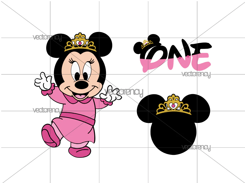 Baby Minnie SVG Clipart Cartoon PNG