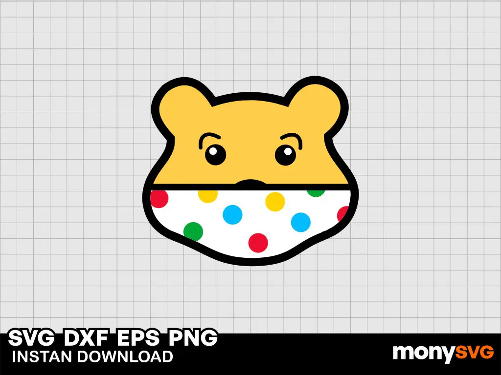 Pudsey Bear Head SVG