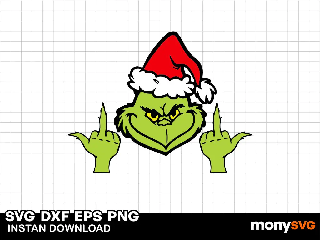 Grinch Middle Finger SVG