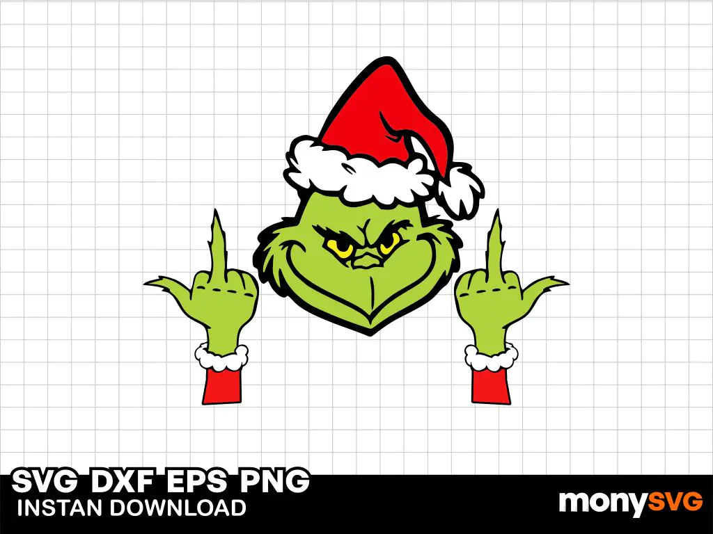 Middle Finger Grinch SVG