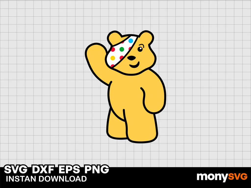 Pudsey Bear Waving SVG