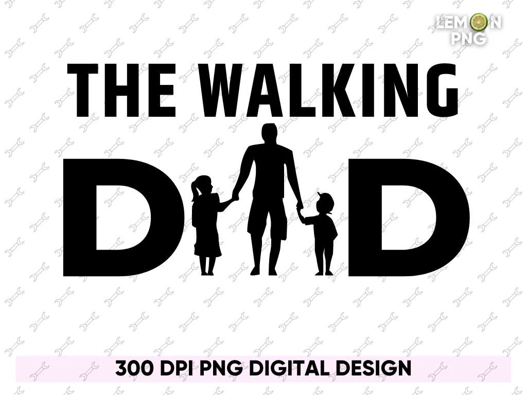 The Walking Dad T-Shirt PNG Design Free