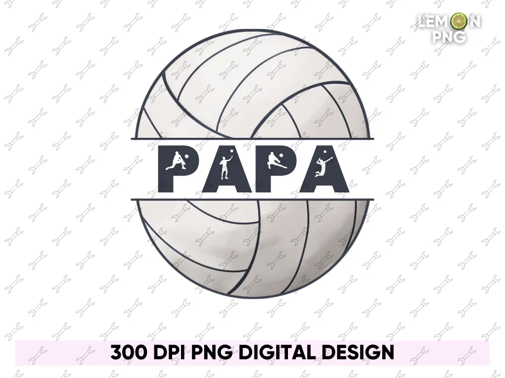 Volleyball Papa T-Shirt Design