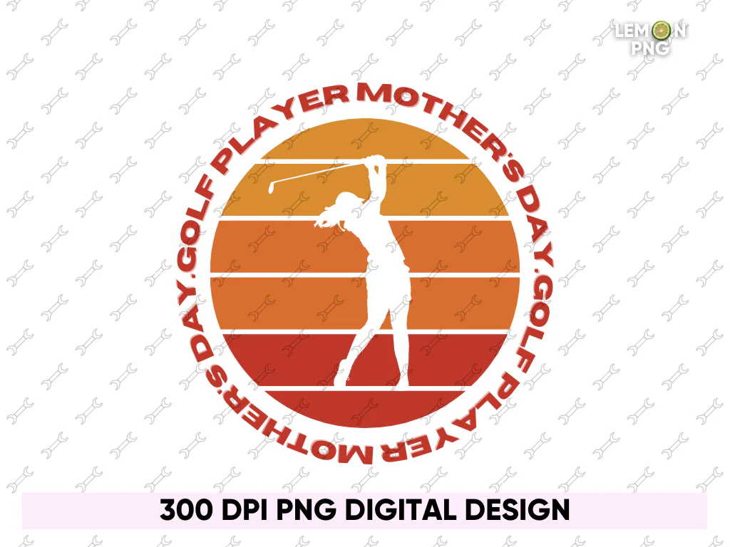 Golf Player Mother’s Day PNG Design