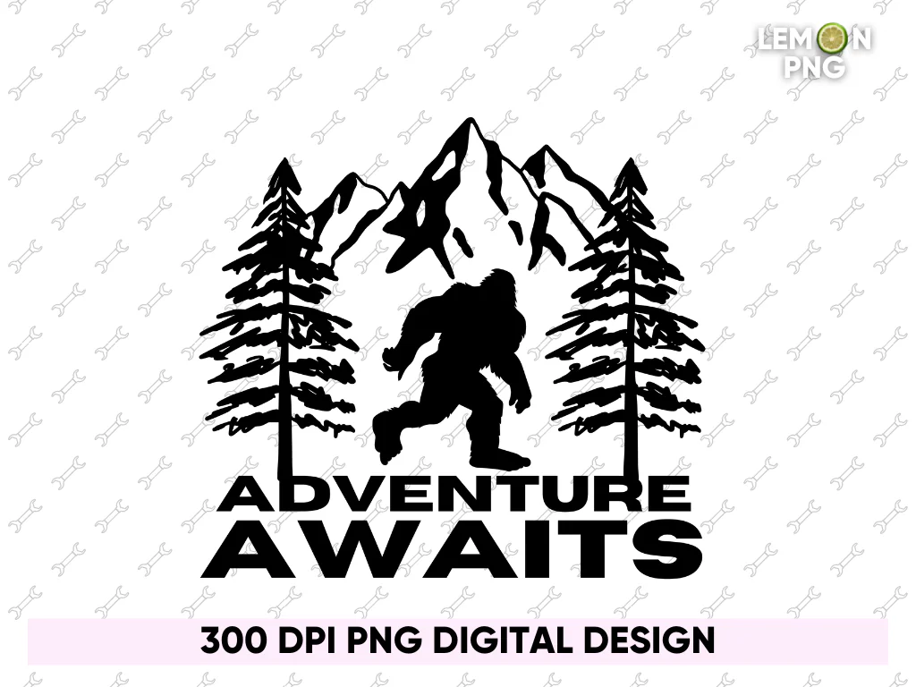 Bigfoot Adventure Awaits Into the Unknown PNG Shirt