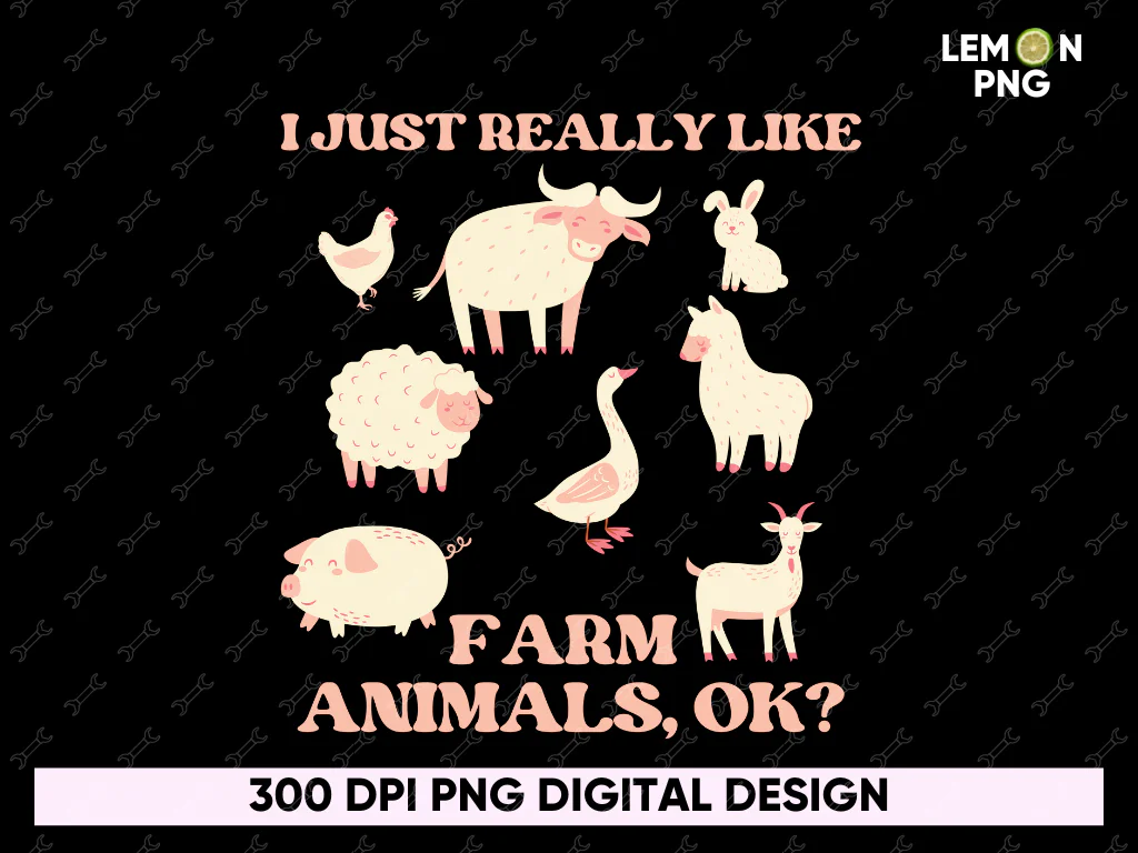 Farm Animals Blanket Cow Pig Goat PNG Design, DTF, DTG & Sublimation Free