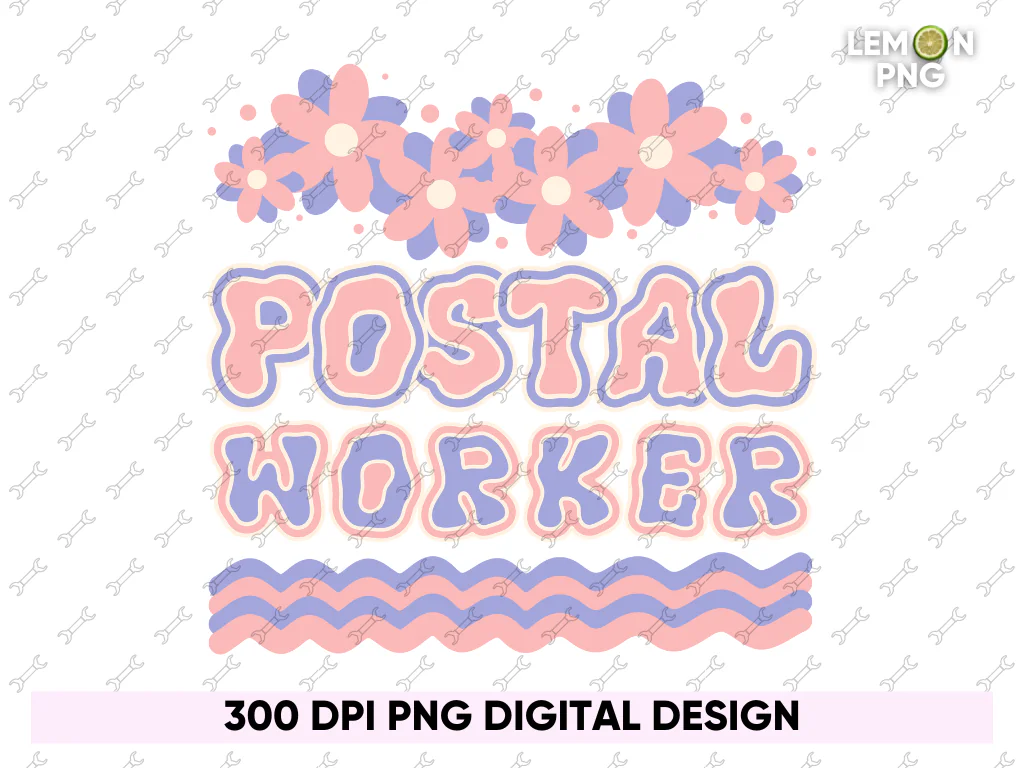 Groovy PNG Design, Postal Worker PNG Sublimation Design Free