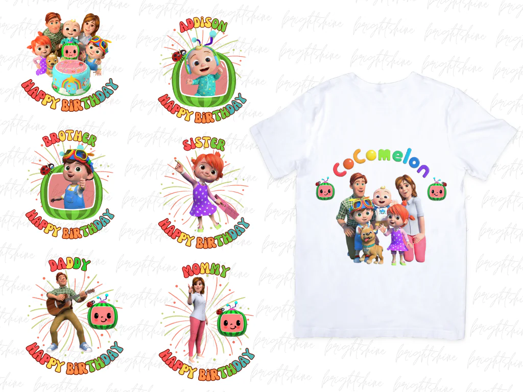 T-Shirt Family Cocomelon PNG Sublimation Design