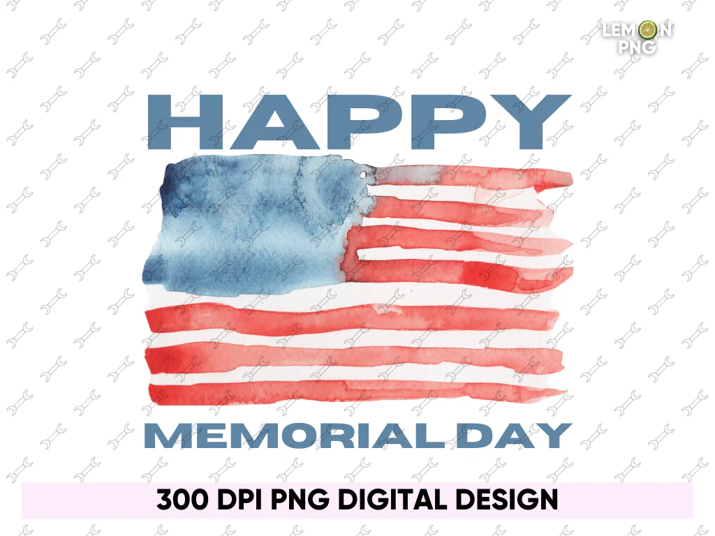 Abstract Watercolored Memorial Day T-Shirt Design