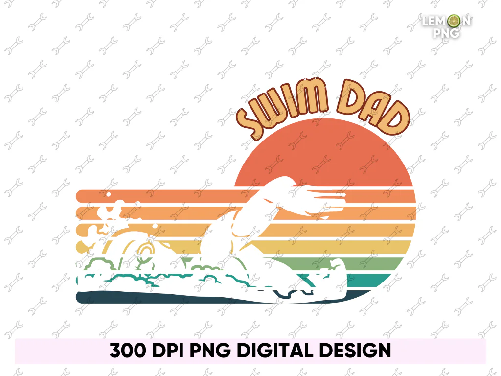 Swimming Swim Dad Vintage Retro Fathers Day