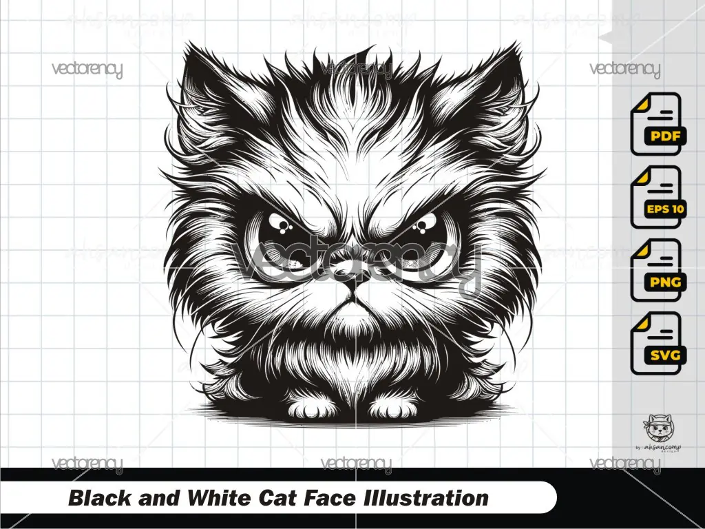 Angry Fluffy Cat 1