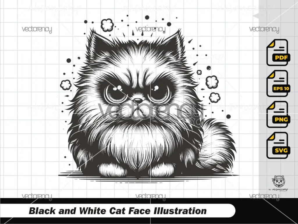 Black and White Grumpy Cat 2