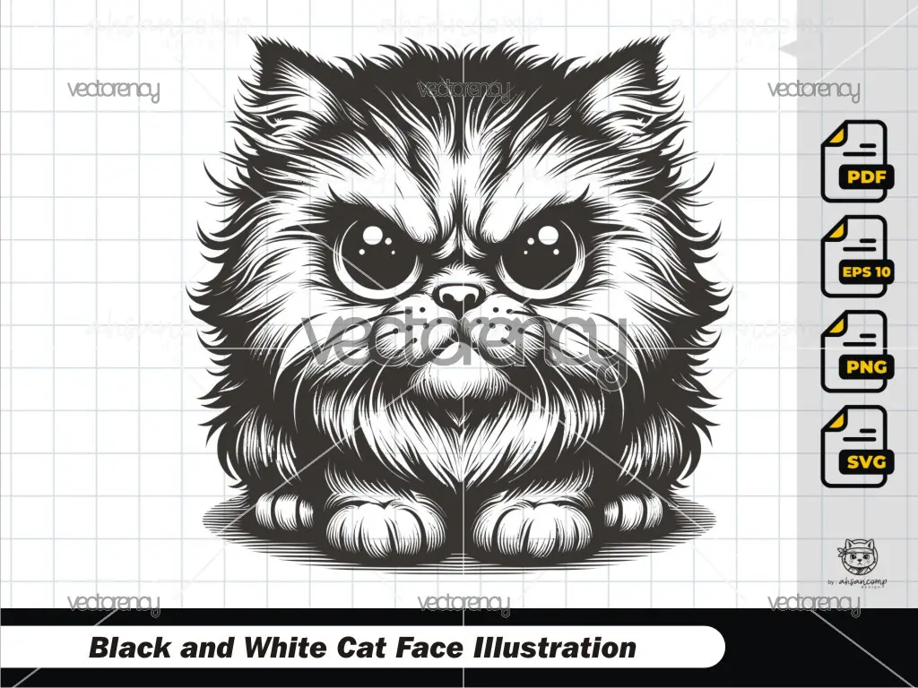 Black and White Grumpy Cat 3