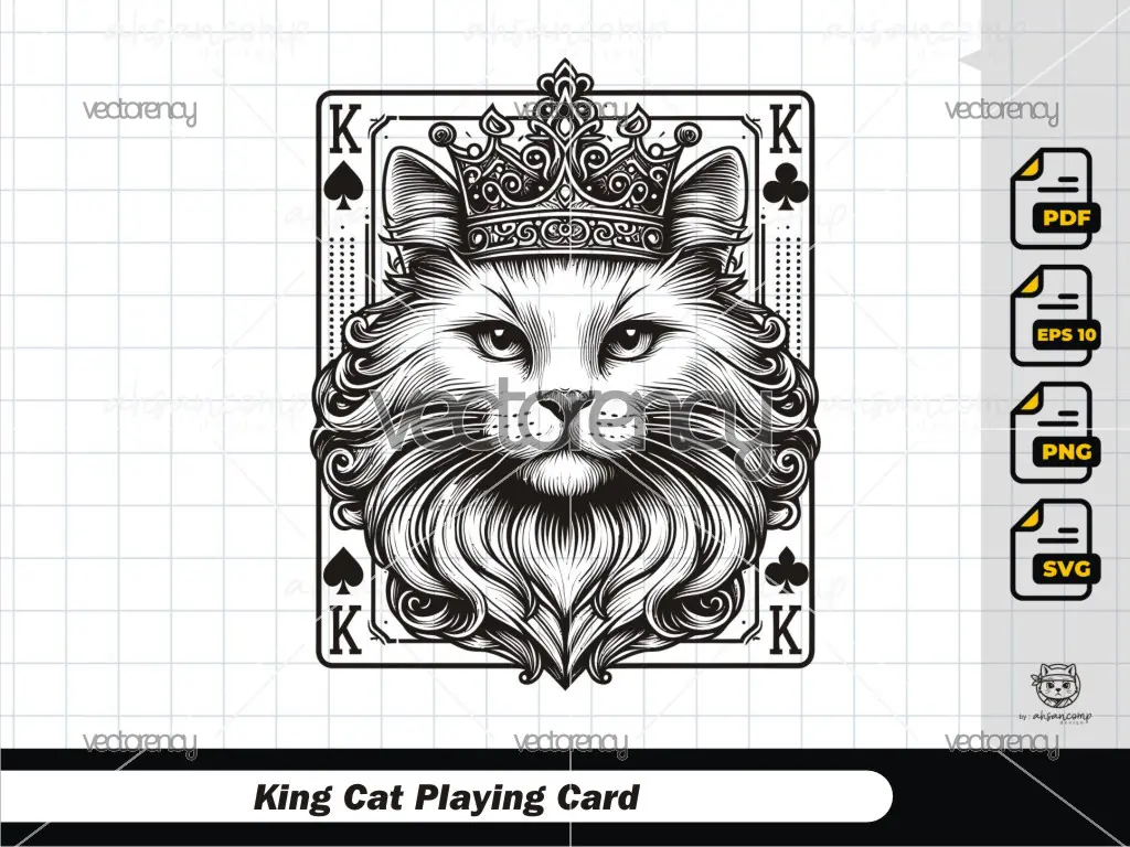 King Cat Playing Card 7