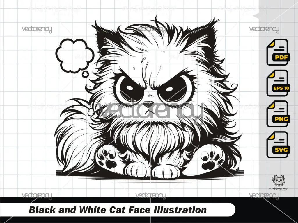 Black and White Grumpy Cat 4