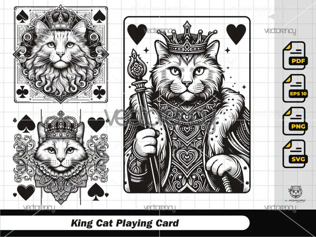 King Cat Playing Card 12