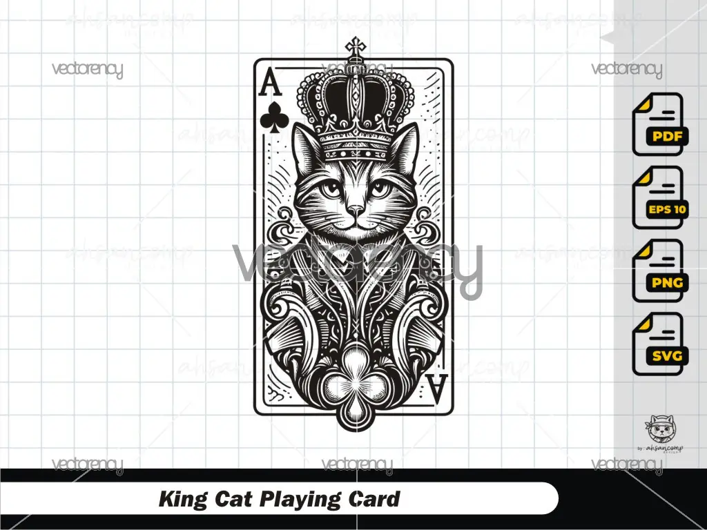 King Cat Playing Card 10