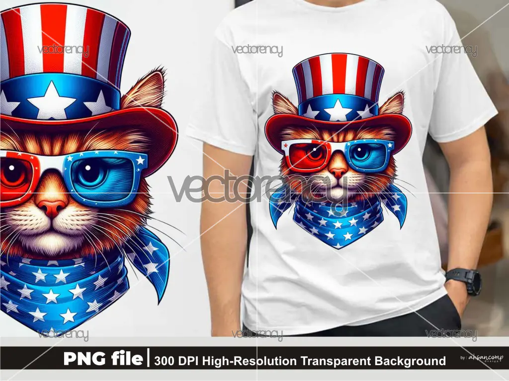 Patriotic Cat 1 – 4th of July