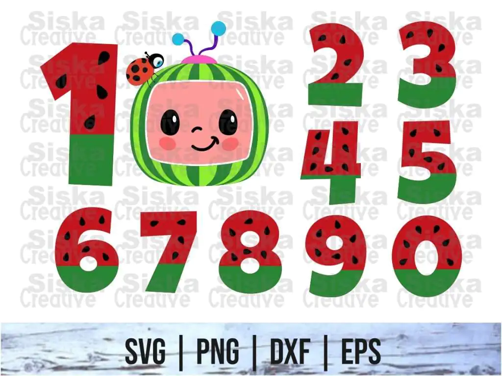 Cocomelon SVG Cocomelon Watermelon Numbers SVG