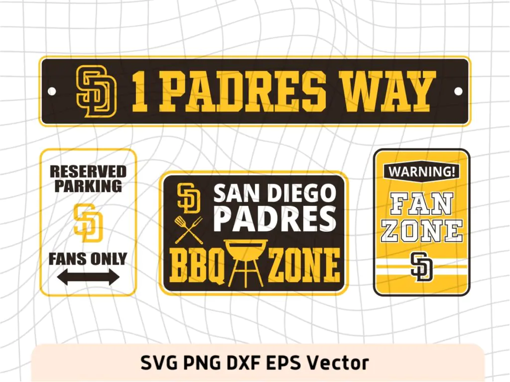 Fans Sign San Diego Padres SVG, BBQ, Parking, San Diego Padres Vector