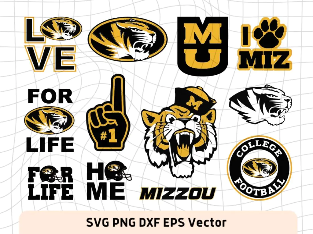 Missouri Tigers Football SVG, PNG, Cut Files, College Football SVG, NCAA Logo SVG.