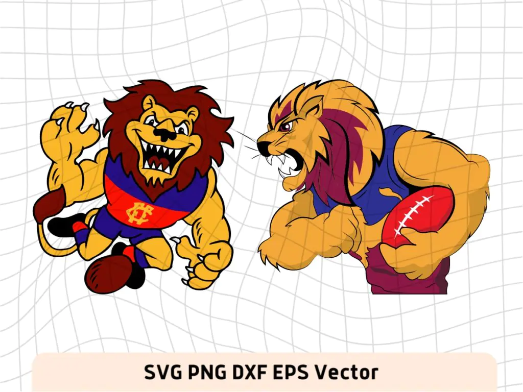 Crafty Designs Brisbane Lions Mascot SVG Clipart Bundle – Suitable for Cricut Machines, Silhouette C