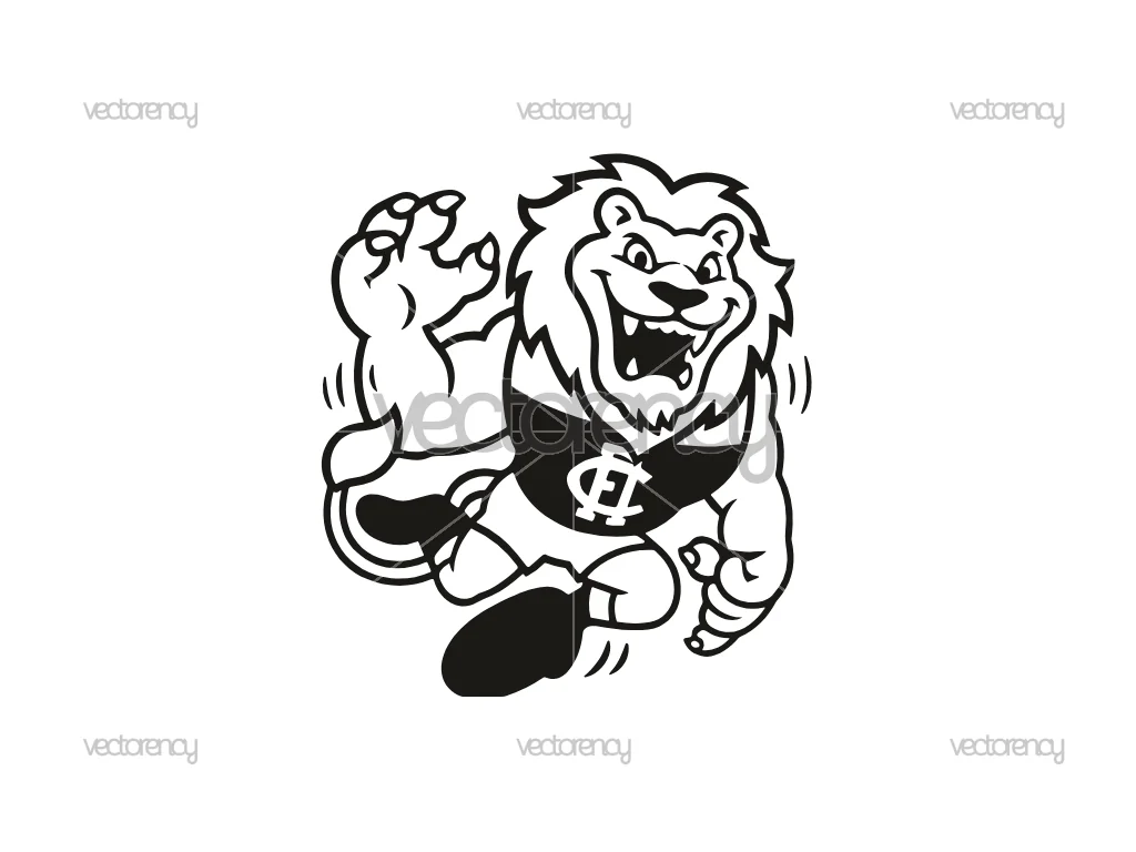 Outline Brisbane Lions SVG Vector Black PNG