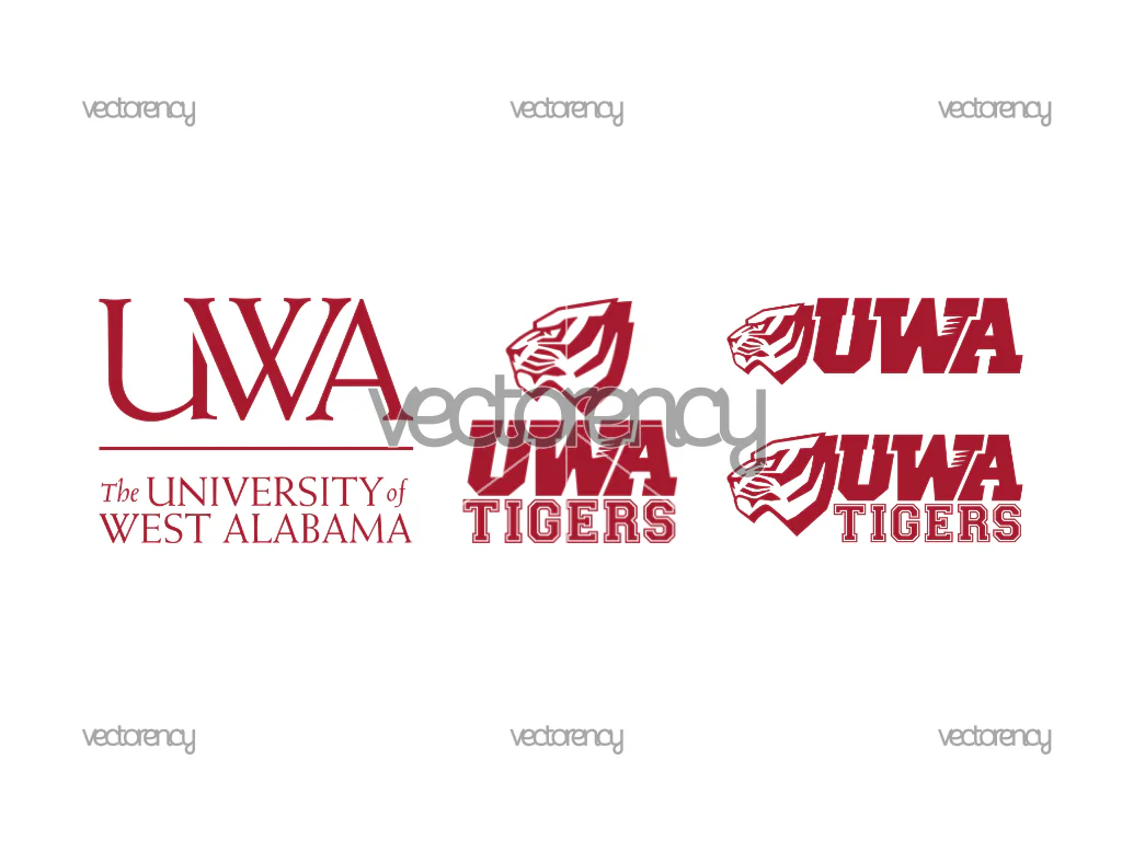 University of West Alabama SVG Logo UWA Tigers PNG Image