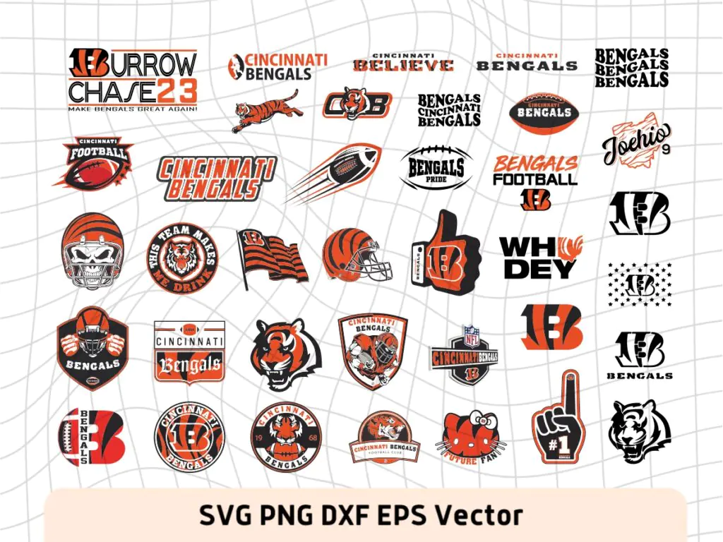 Cincinnati Bengals Cut Files Cricut Bundle, SVG, DXF, PNG EPS