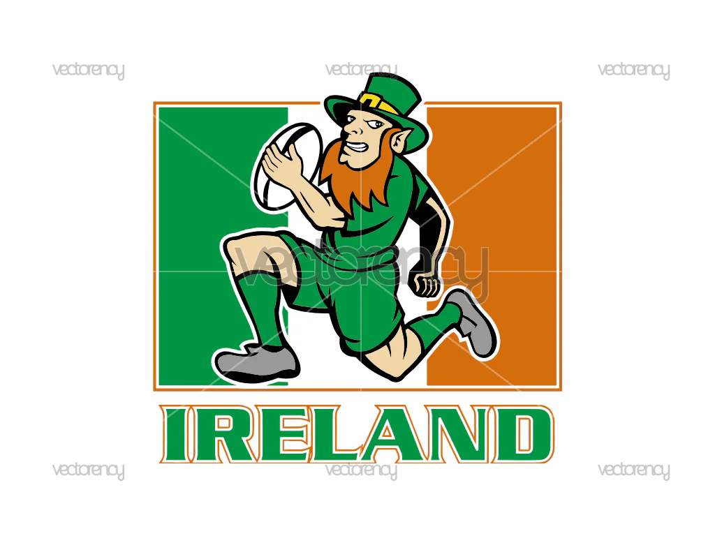 Irish Rugby Ireland Vector Leprechaun SVG PNG
