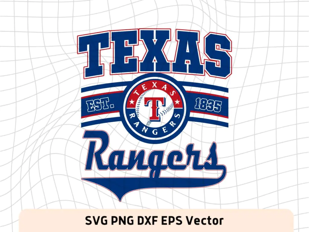 Texas Rangers EST 1835 Design Vector SVG PNG