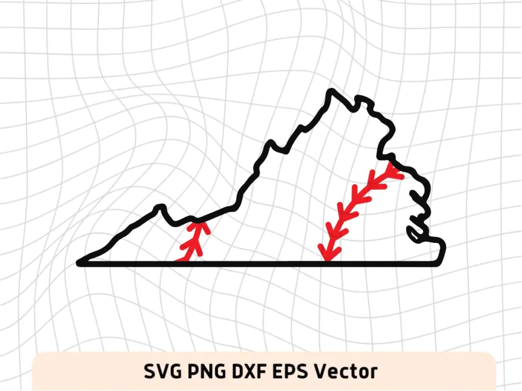 Virginia Outline Baseball SVG