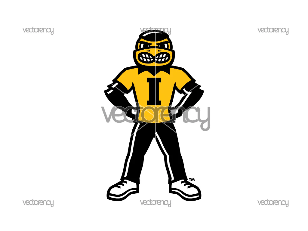 Lowa Hawkeyes Mascot SVG Vector Image Clipart Instant Download