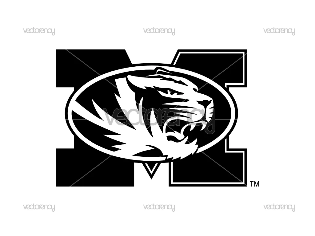 Missouri Tigers NCAA Logo SVG Black