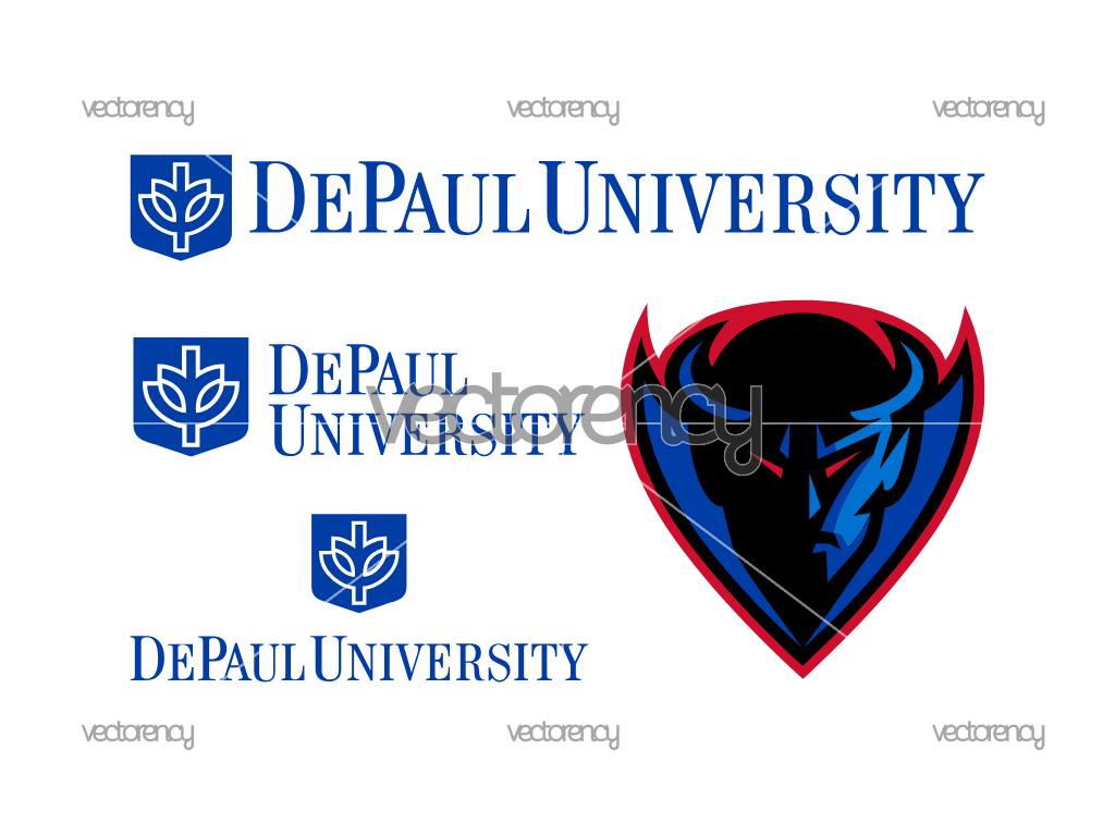 DePaul University Logo NCAA Blue Demon SVG PNG