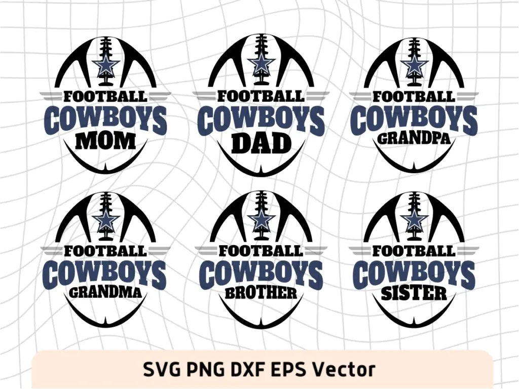 Dallas Cowboys Family T-Shirt Design, Cowboys Dad Mom and more (SVG, PNG, EPS)