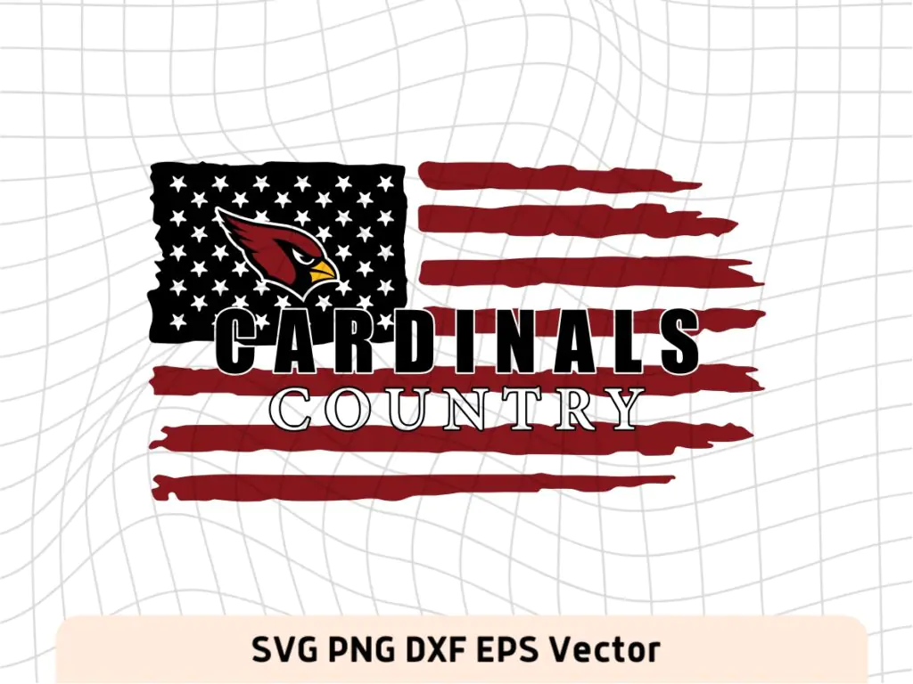 NFL Arizona Cardinals USA American Flag Redbirds Cardinals Country SVG Vector Image Download