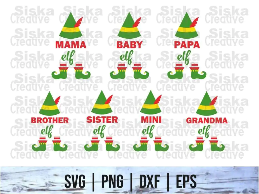 Elf Family SVG, Papa Mama Elf PNG