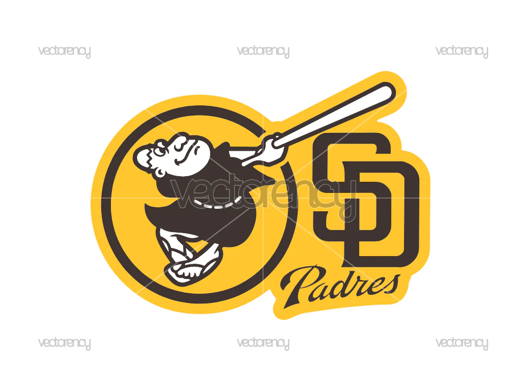 San Diego Baseball Friar Swinging Bat SVG PNG EPS DXF Vintage Baseball Mascot Cut File