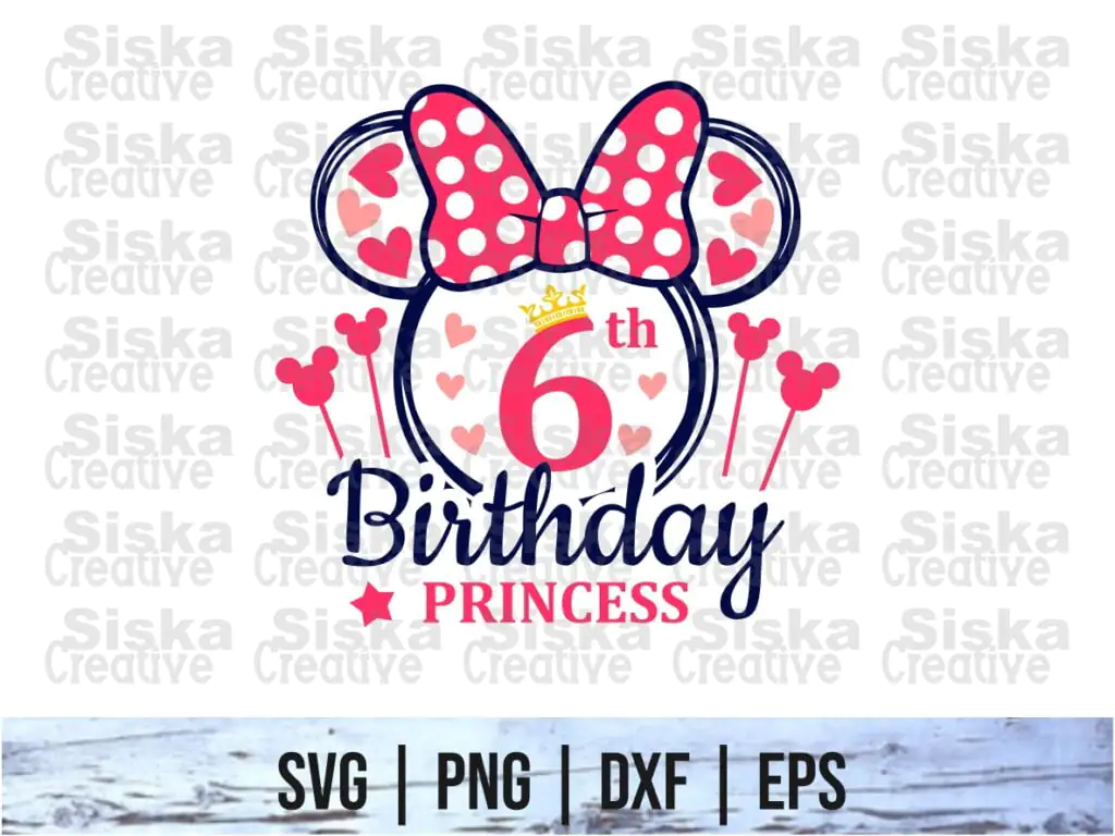 6th Birthday Princess SVG