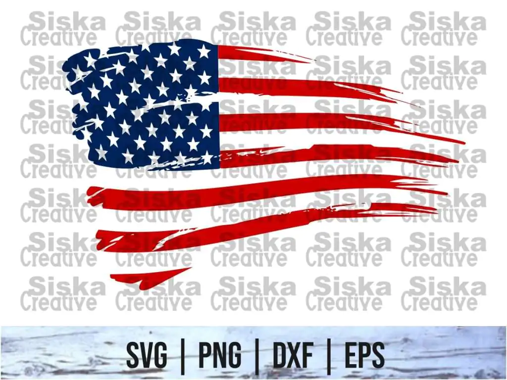 Distressed American Flag SVG