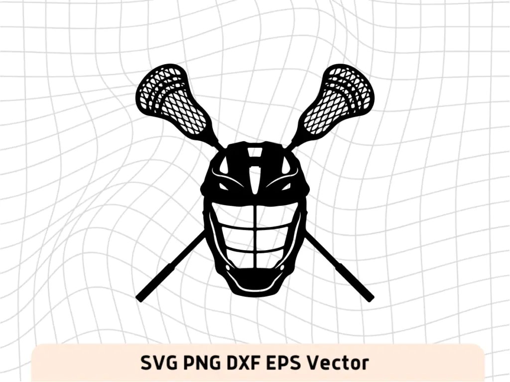 Lacrosse Stick and Helmet Clipart Design Instant Download