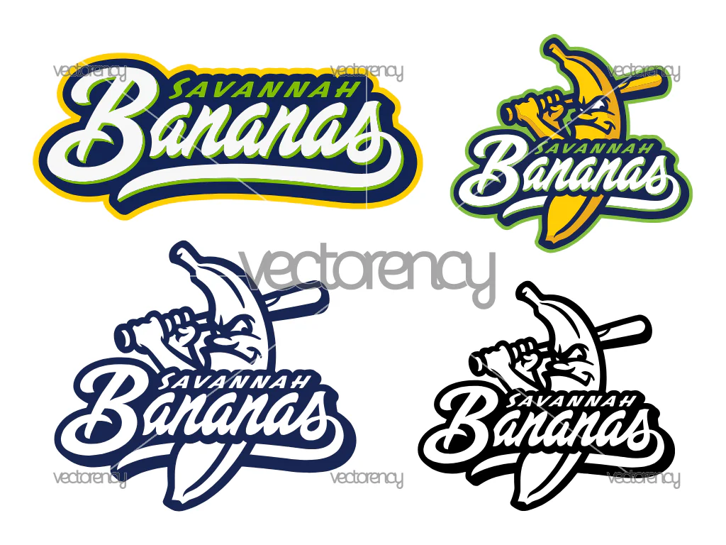 4 Savannah Bananas Logo Vector PNG EPS SVG Individual Layered Files