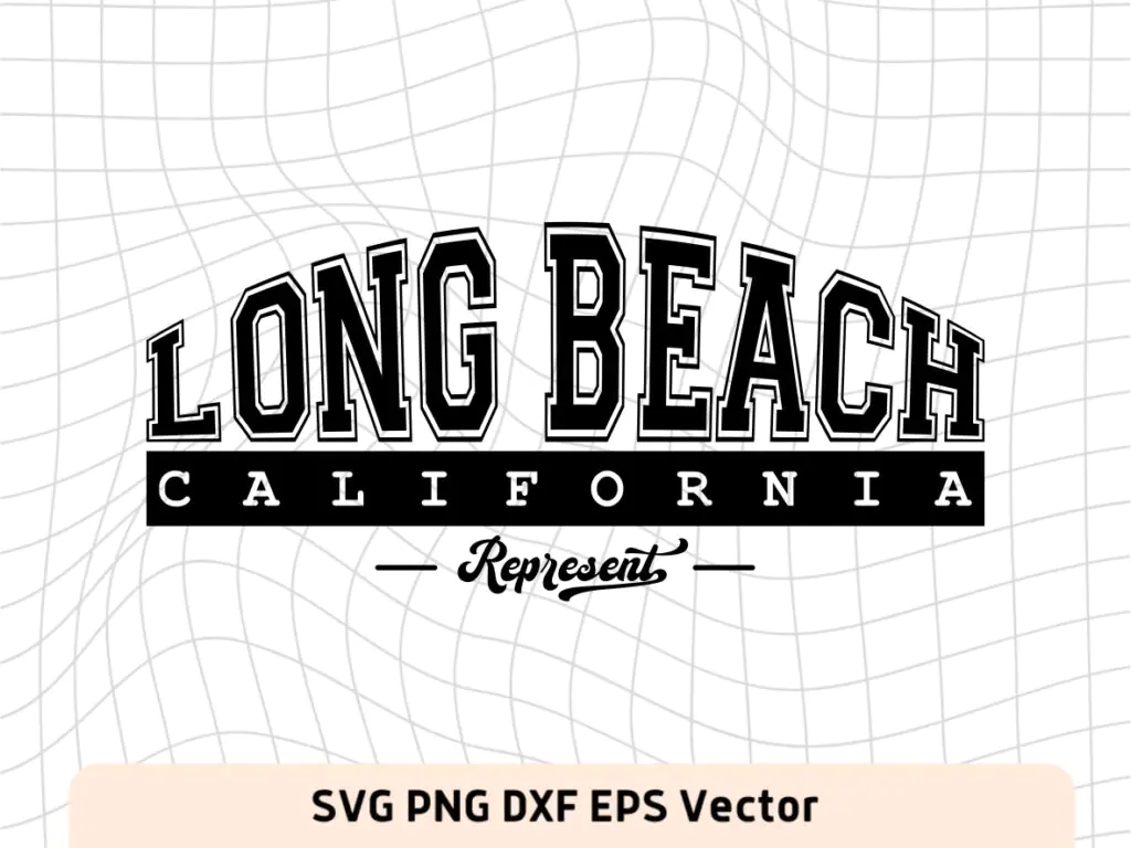 Long Beach California State SVG Design Vector