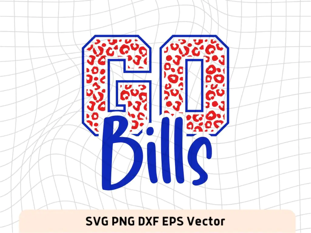 Go Bills SVG Cricut, Leopard Buffalo Bills Design Clipart Image