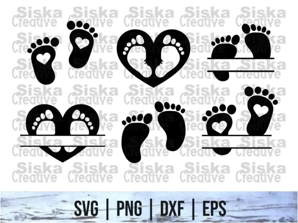 Baby Feet SVG Monogram