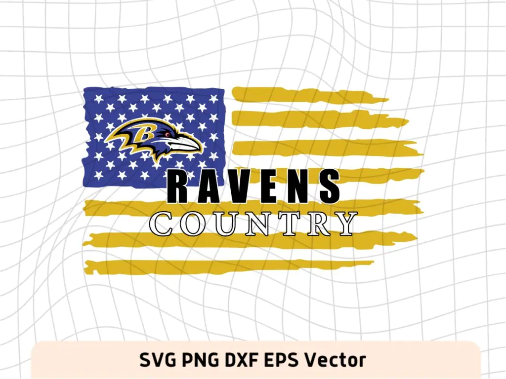 Baltimore Ravens Country USA Flag Vector PNG SVG