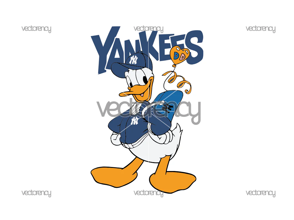 Donald Duck Yankees SVG PNG EPS Vector