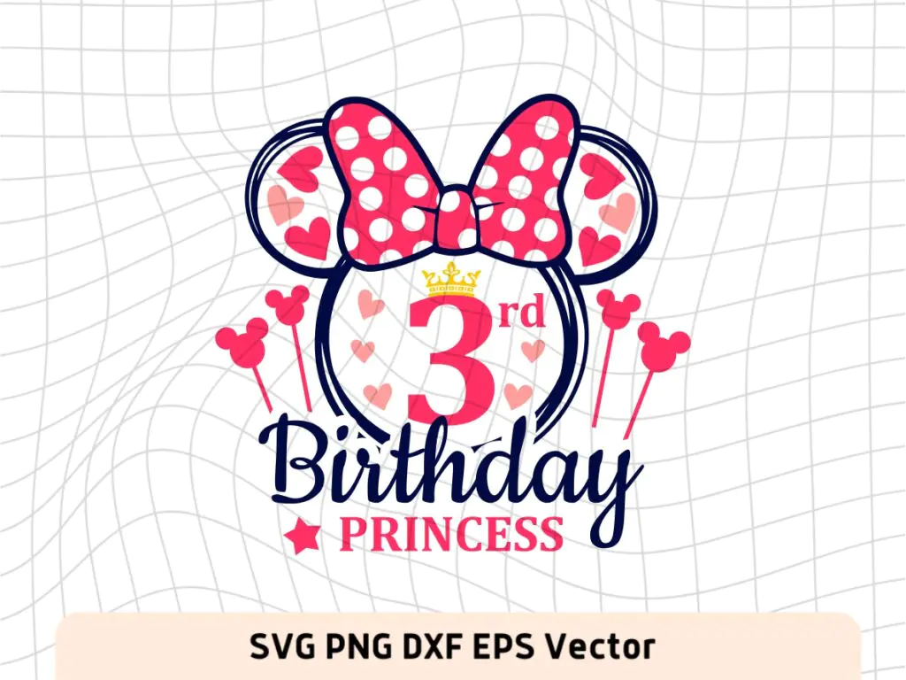 3rd Birthday Princess SVG Cricut