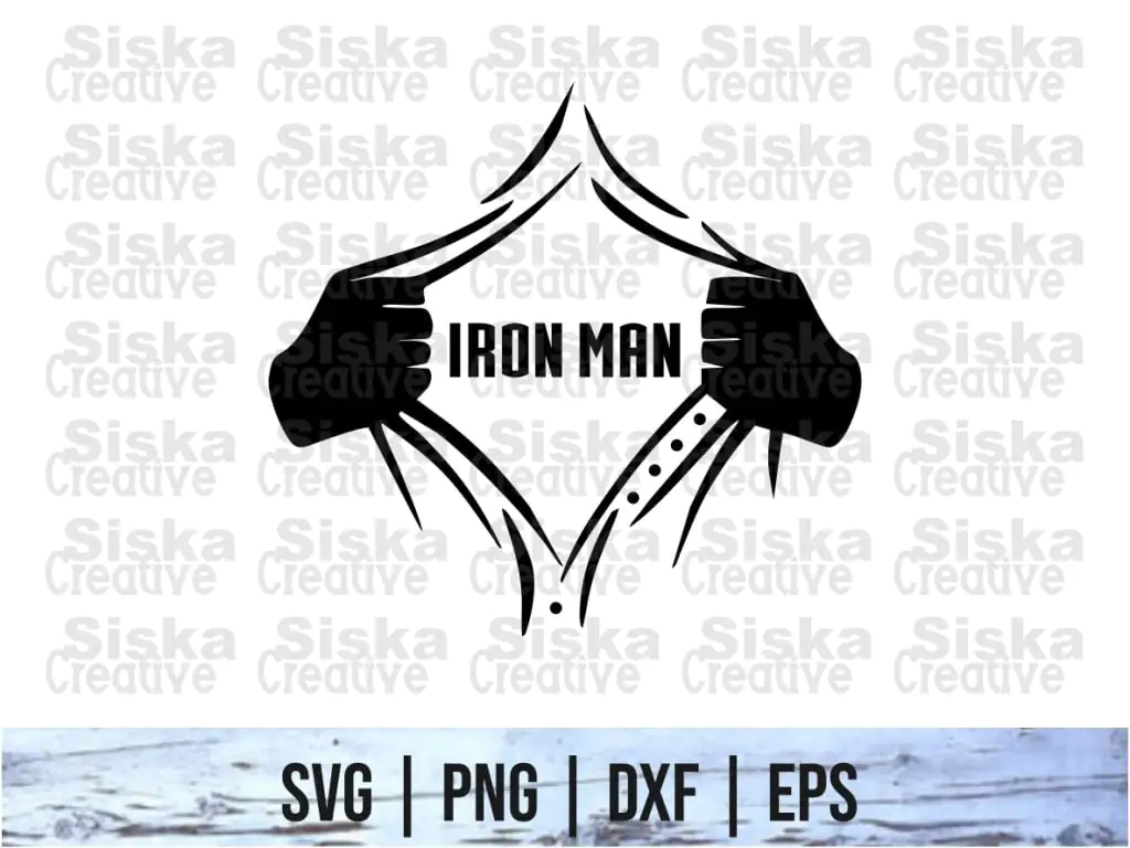 Rip Tear Shirt Superhero Iron Man SVG